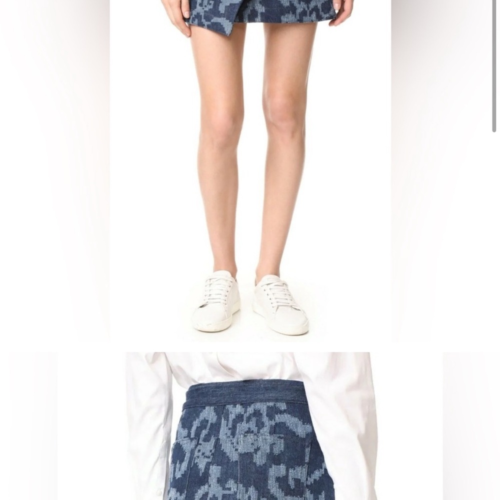 rag & bone Blue Patterned Mini Skirt